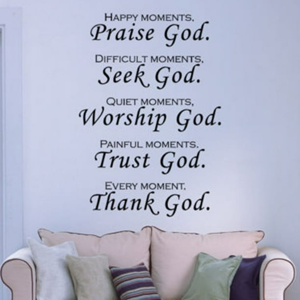 Praise God Bible Verse Quote Removable Vinyl Art Wall Stickers Decals Home Decor 